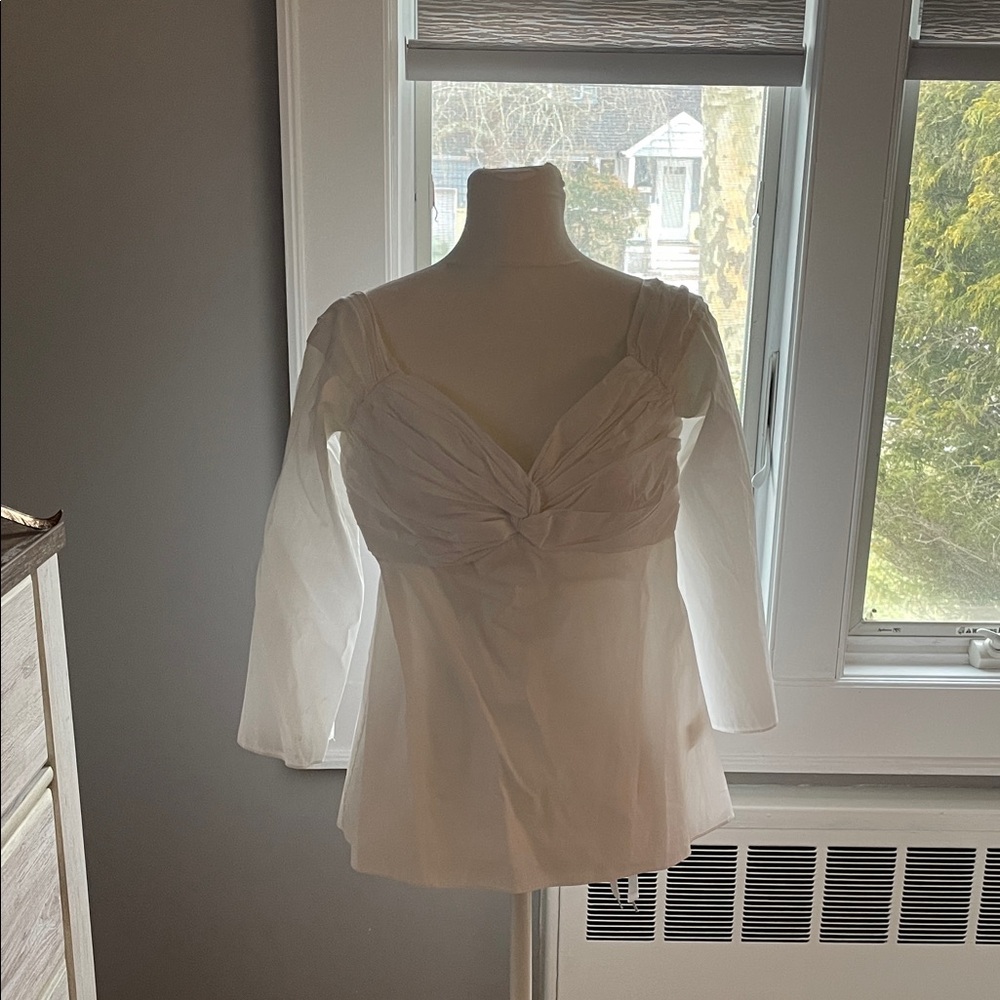 A.L.C. White Ruched Women's Blouse